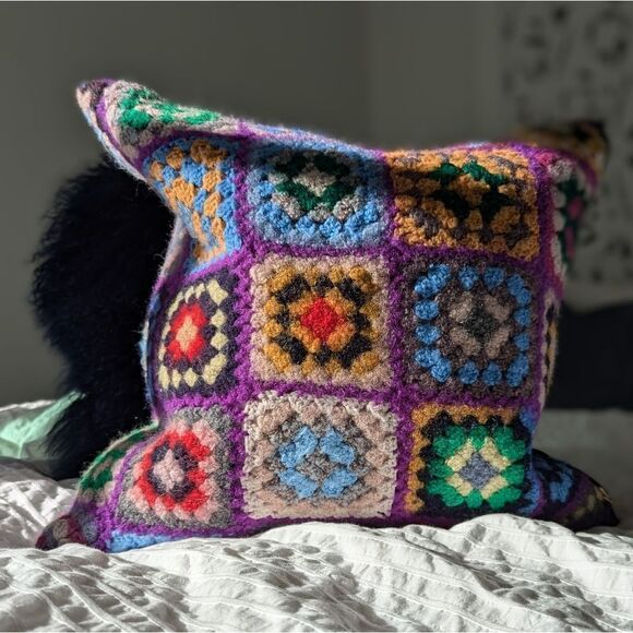 Granny Square Throw Pillow - Picture 1 of 10